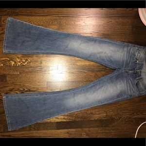 Flare low rise jeans with tags